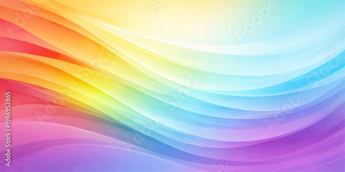 Vibrant, flowing waves of color create a sense of movement and energy, evoking feelings of positivity and creativity.