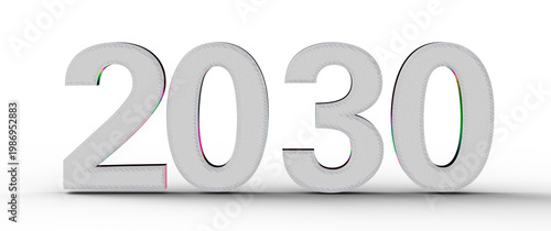 2030 date in white with tex...