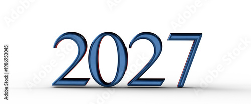 Bold blue 2027 numbers on w...