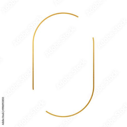 Gold Minimal Arch Frame Outline. Modern Luxurious Gold Aesthetic Background.
