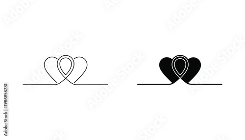 Hearts Couple Connection Location Symbol Love Relationship