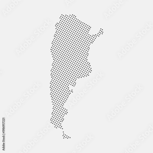 Argentina dotted map isolated on a white background. Argentina Map background. Map of Argentina with dots. Vector illustration