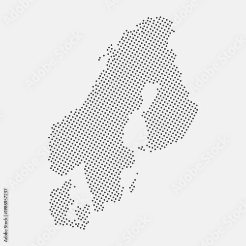 Scandinavia dotted map isolated on a white background. Scandinavia Map background. Map of Denmark, Sweden, Norway with dots. Vector illustration