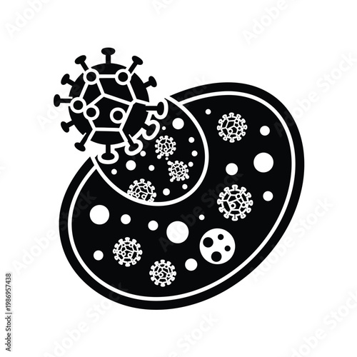 Virus Particle Illustration Black.