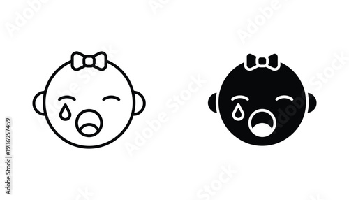 Baby Crying Icon Distress Emotion Vector Illustration