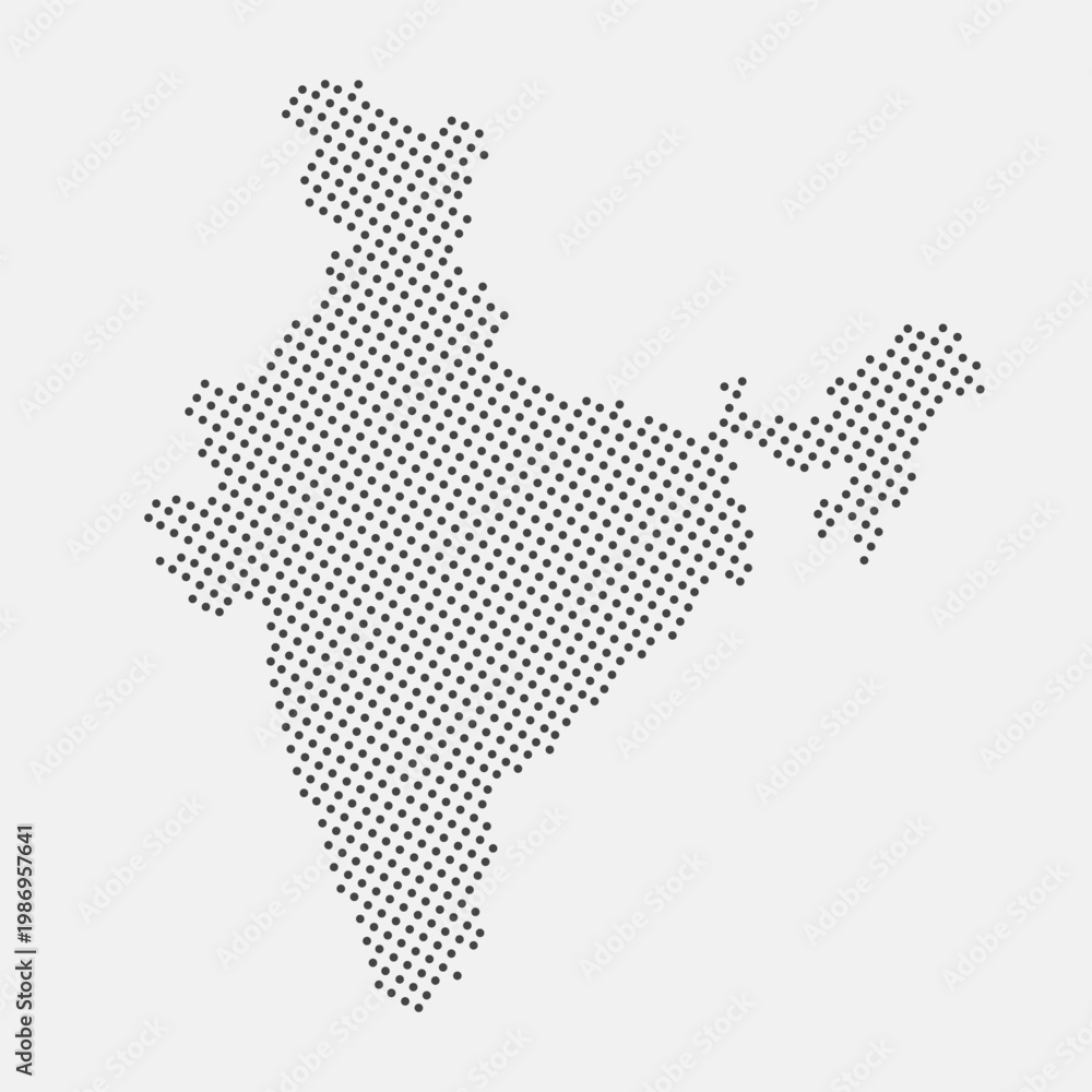 Obraz premium India map dotted isolated on a white background. India Map background. Map of India with dots. Vector illustration