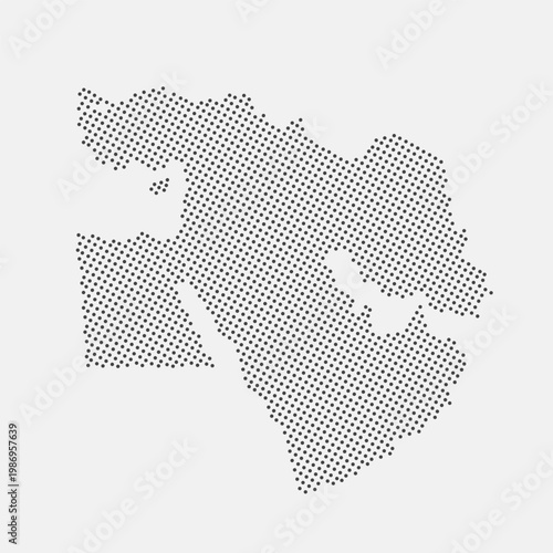 Middle East map dotted isolated on a white background. Poland Map background. Map of Poland with dots. Vector illustration