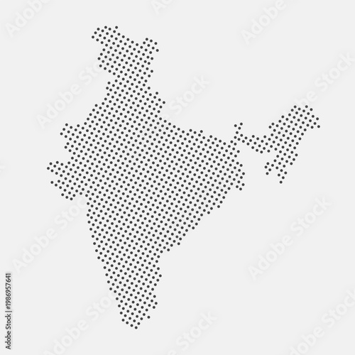 India map dotted isolated on a white background. India Map background. Map of India with dots. Vector illustration