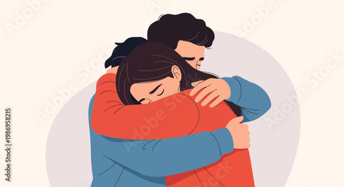 Couple shares a warm hug while expressing support and care for each other in a close moment