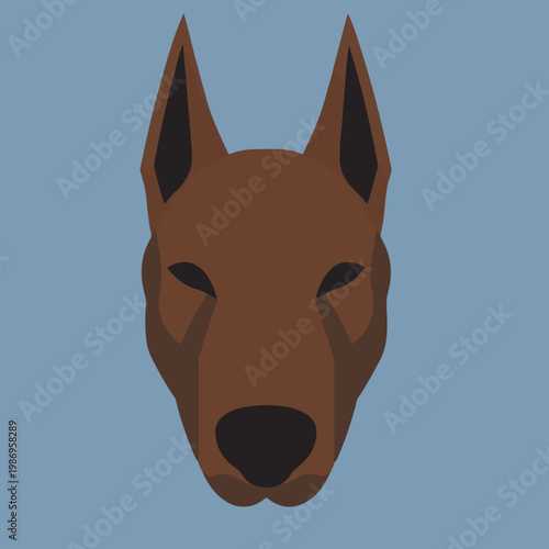 Cute Doberman Dog Face Portrait