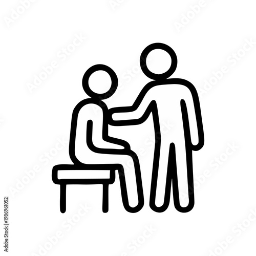 Simple Lineart Helping Person Gesture Healthcare and Medical Icon