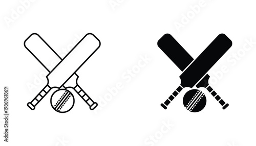 Cricket Bats Ball Sport Emblem Competition Icon