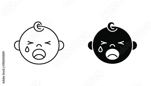 Crying Baby Icon Expressing Sadness Emotion Iconography
