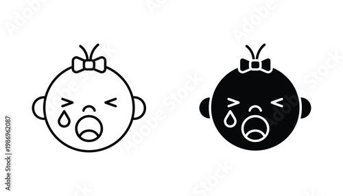 Baby Crying Icon Sadness Emotion Representation Commercial Use