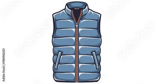Padded sleeveless jacket with zipper and pockets