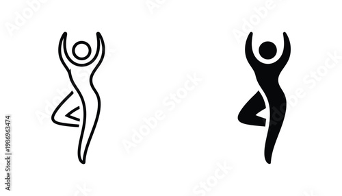 Yoga pose icon fitness exercise active lifestyle vector art
