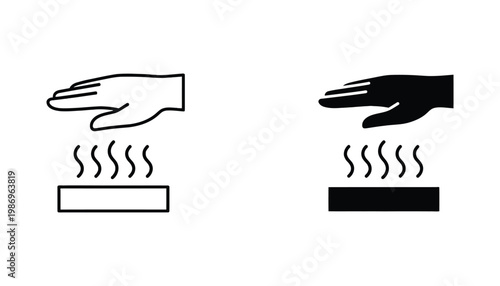 Hand Dryer Heat Sensor Icon Safety Warning