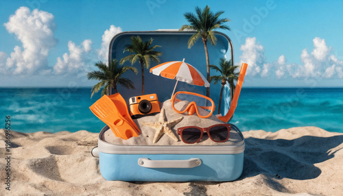 the concept of a summer beach vacation 