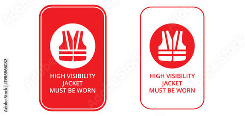 Fotografie High Visibility Jacket and Ear Protection Must Be Worn Mandatory PPE Safety Sign