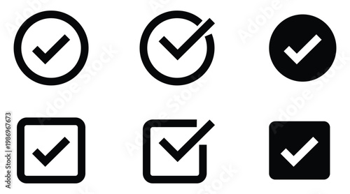 account verify icon, verified badge icon with check mark tick symbol : confirmed, approved, verification icons