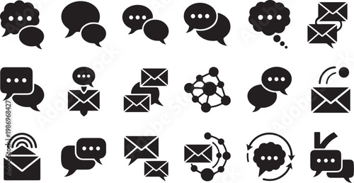 Communication icons for messaging and email services