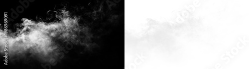 Photos White smoke rises gently on a transparent background creating soft shapes and pa