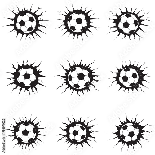 Smashing Soccer Ball Clip Art