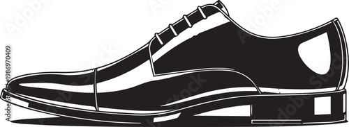 Classic Men's Oxford Dress Shoe Silhouette Vector Icon