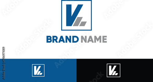 A modern, clean, professional, and highly corporate logo with letter V and handsign logo