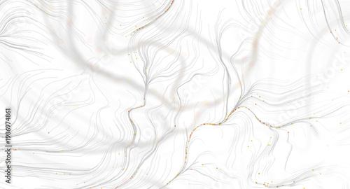 Artistic rendering of flowing lines with minimal color, conveys calm, elegant and delicat