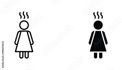 Heat Steam Woman Icon Symbol Sign