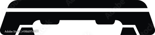 Black silhouette of a fitness aerobic step platform equipment vector illustration