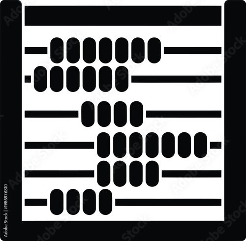 Classic abacus instrument for counting and arithmetic simple vector illustration