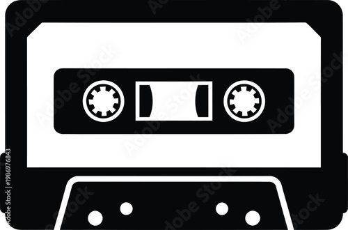 Classic audio cassette tape retro vintage music player symbol isolated vector illustration