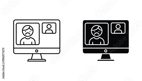 Video Call Sadness Screen Remote Connection Sad Person