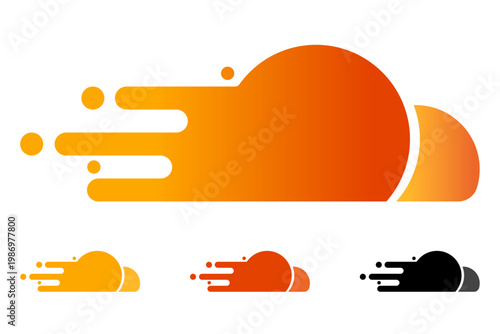 Modern vector symbol of fast flow and digital performance