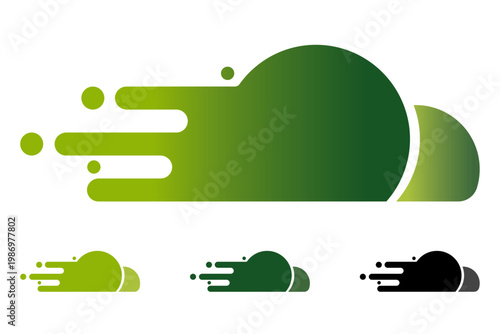 Minimalist icon representing speed and fluid motion