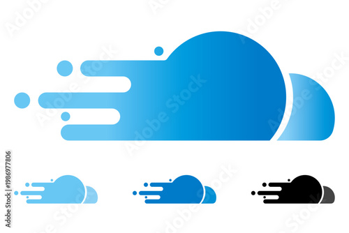 Abstract speed logo with dynamic motion for technology and innovation