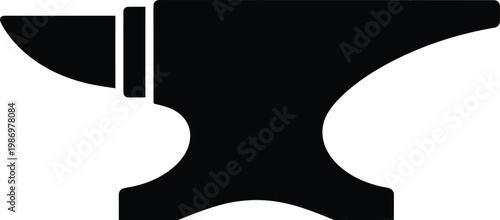 Heavy Industrial Blacksmith Anvil Silhouette Icon For Forging Metalwork vector illustration