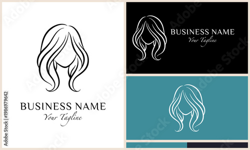 Minimalist Woman Hair Logo.