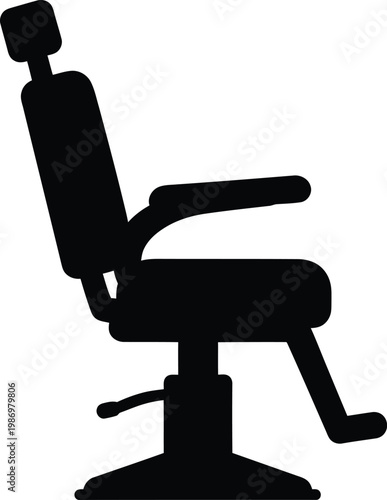 Modern hydraulic barber chair silhouette for beauty salon interior design vector illustration