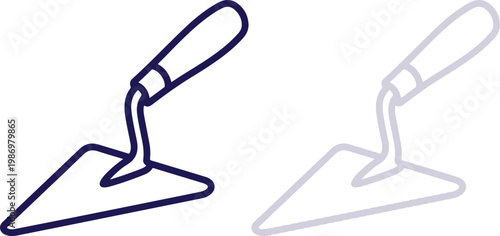 Trowel icon showing construction tool in minimalist outline style