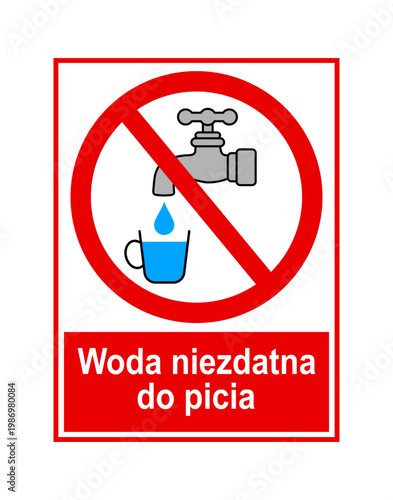 znak zakazujący picia wody