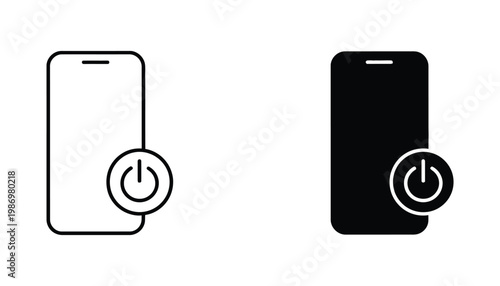 Smartphone Power Off Icon Mobile Device Shut Down Symbol