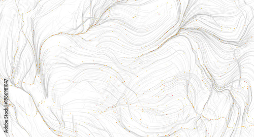 Abstract design of flowing lines and points, perfect for backgrounds, digital art and vis