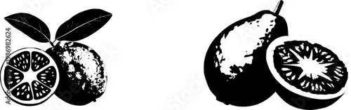 A halved fresh Guava showcases its bumpy light green skin and vibrant pink flesh filled with tiny yellowish seeds, isolated on a pure white background