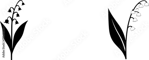 The ultra-high-resolution image showcases an exquisite Lily of the Valley stalk with its tiny, perfect bell-shaped white flowers gracefully hanging from a slender, bright green stem, all isolated on