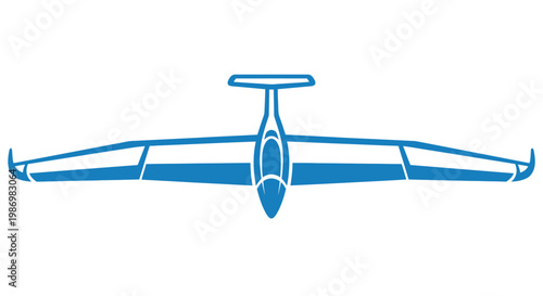 Minimalist Glider Aircraft Silhouette For Aviation Enthusiasts