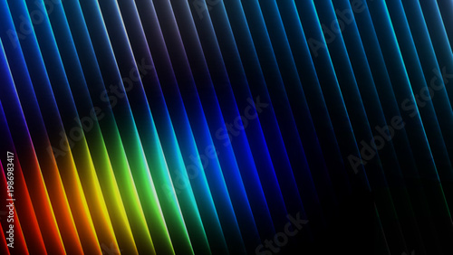 Striking light trails forming a vibrant spectrum against a dark backdrop illustration