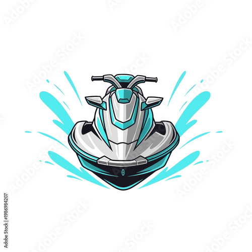 Modern Jet Ski Pumping Water Action Illustration